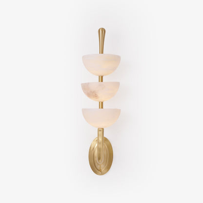 Triple Alabaster Wall Sconce Dia 5.9″ x H 21.7″ / Dia 15cm x H 55cm / Brass & Warm Light 1001 Wall lamp