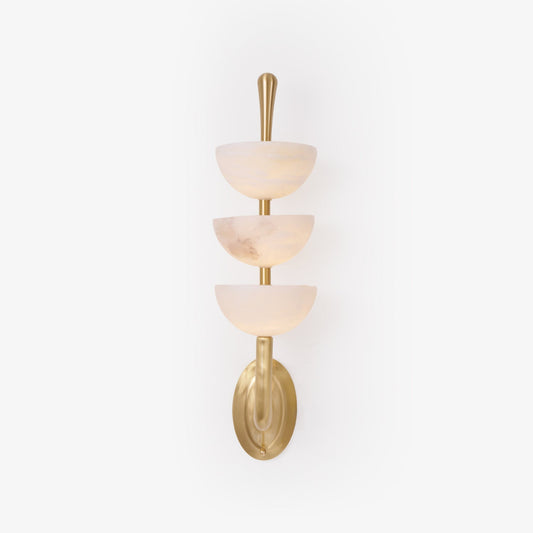Triple Alabaster Wall Sconce Dia 5.9″ x H 21.7″ / Dia 15cm x H 55cm / Brass & Warm Light 1001 Wall lamp