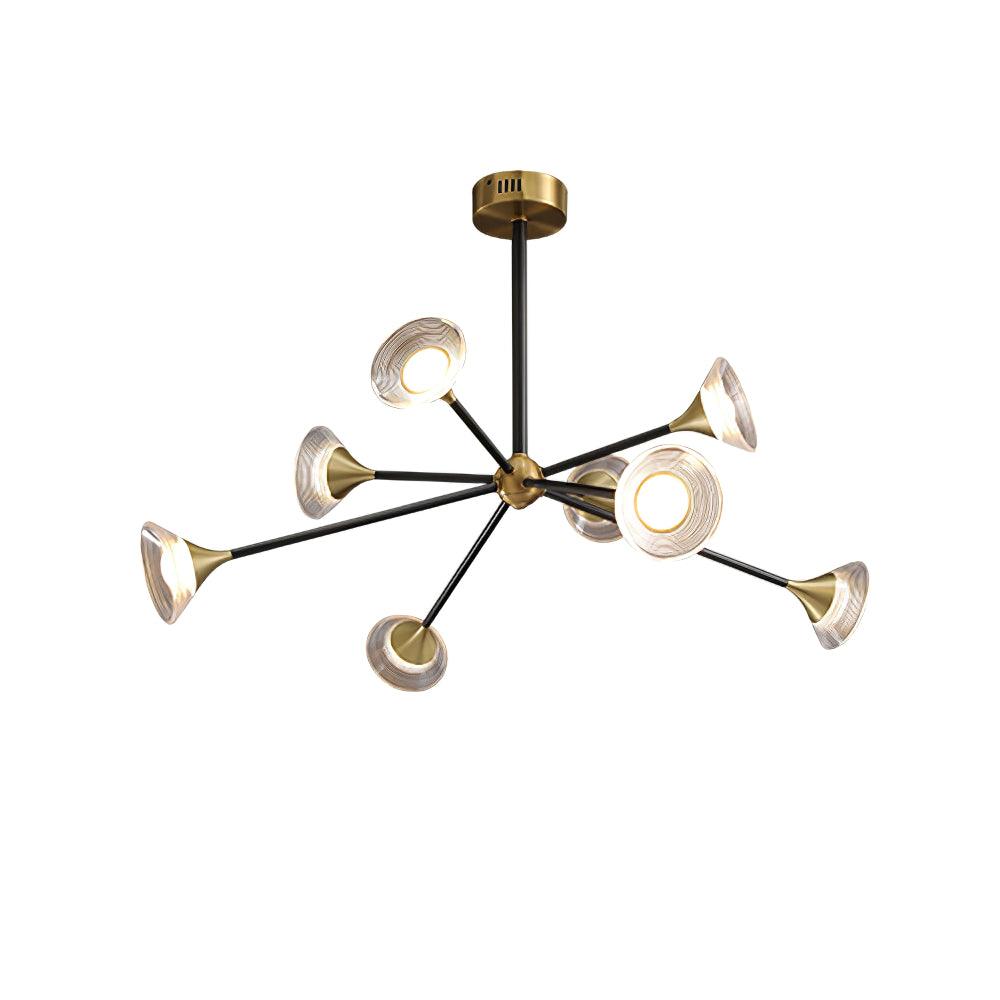 Tristan Chandelier 8 Heads ? 35.4″ x H 22.1″ / Dia 90cm x H 56cm / Gold & Transparent / Three-Color Changing Light