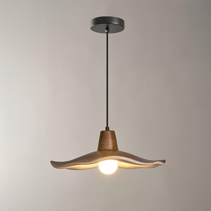 Tropez Pendant Lamp Dia 15″ x H 59″ / Dia 38cm x H 150cm / Imitation walnut wood grain & Black Pendant light