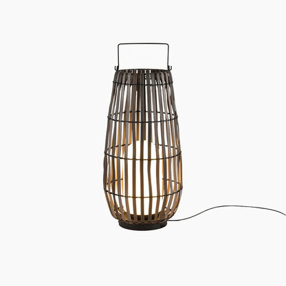 Tropic Braid Lantern Outdoor Lamp Dia 11.8″ x H 15.7″ / Dia 30cm x H 40cm / Model A: Wired Version / Black & Dark Wood