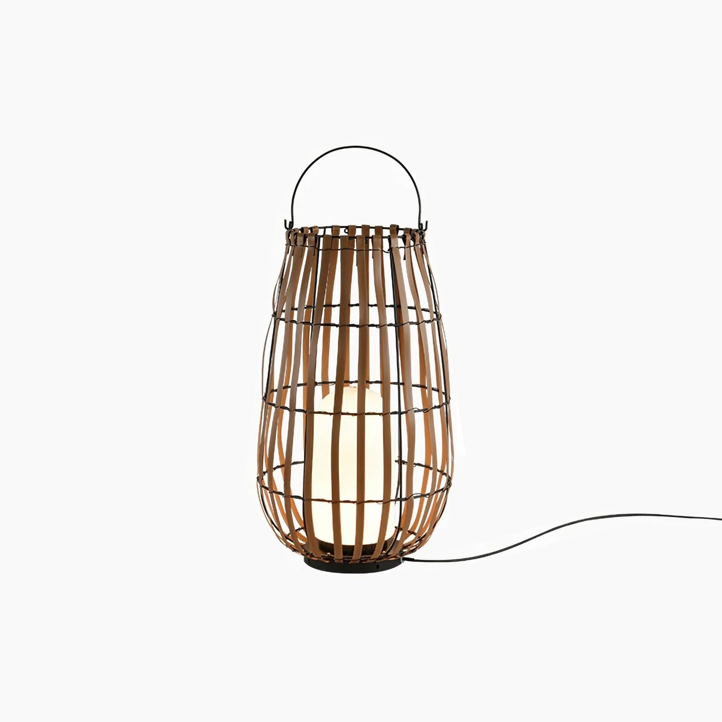 Tropic Braid Lantern Outdoor Lamp Dia 11.8″ x H 15.7″ / Dia 30cm x H 40cm / Model A: Wired Version / Black & Wood color