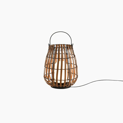 Tropic Braid Lantern Outdoor Lamp Dia 9.8″ x H 13.8″ / Dia 25cm x H 35cm / Model A: Wired Version / Black & Wood color