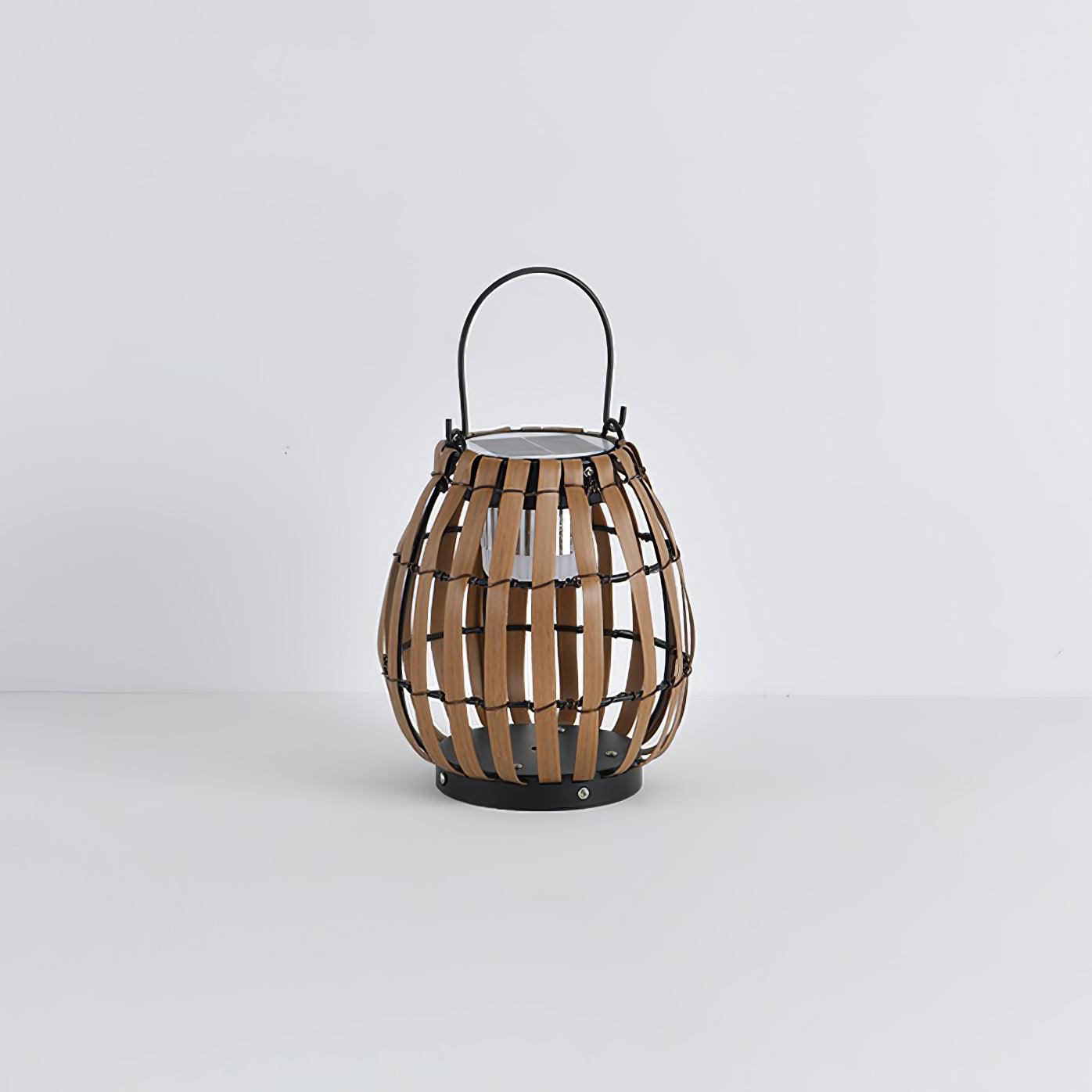 Tropic Braid Lantern Outdoor Lamp Dia 9.8″ x H 13.8″ / Dia 25cm x H 35cm / Model B: Solar-Powered Version / Black & Dark