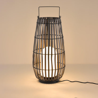 Tropic Braid Lantern Outdoor Lamp Dia 13.8″ x H 23.6″ / Dia 35cm x H 60cm / Model A: Wired Version / Black & Dark Wood
