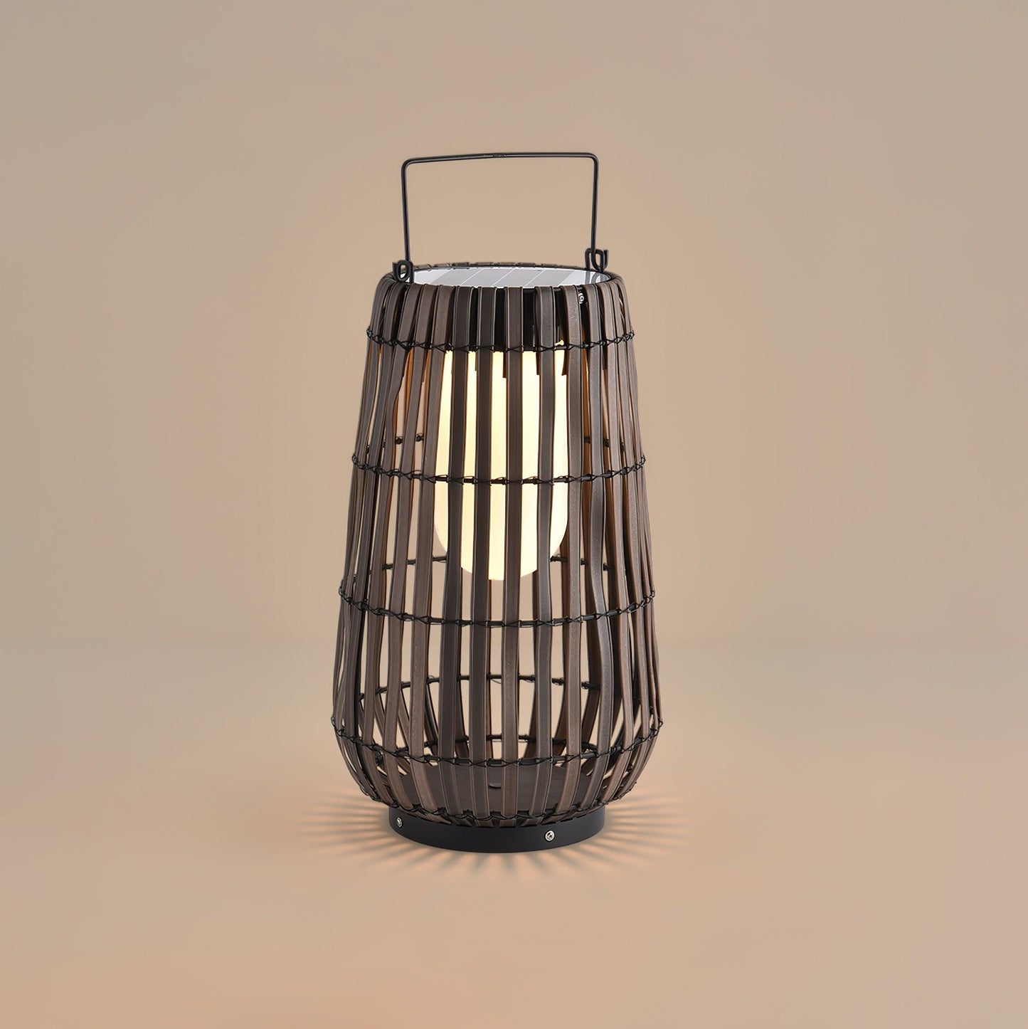 Tropic Braid Lantern Outdoor Lamp Dia 13.8″ x H 23.6″ / Dia 35cm x H 60cm / Model B: Solar-Powered Version / Black & Dark