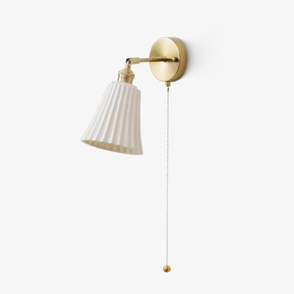 Trumpet Ceramic Wall Light Dia 5.5″ x H 9.8″ / Dia 14cm x H 25cm / Brass & White Ceramic Wall lamp