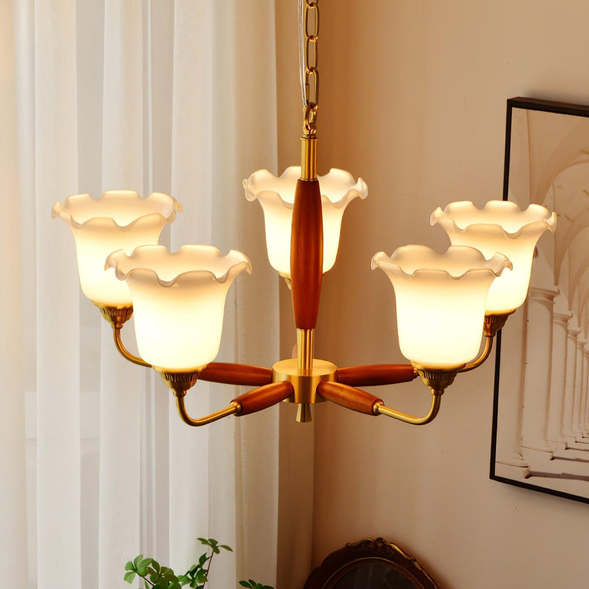 Trumpet Flower Glass Chandelier Chandelier