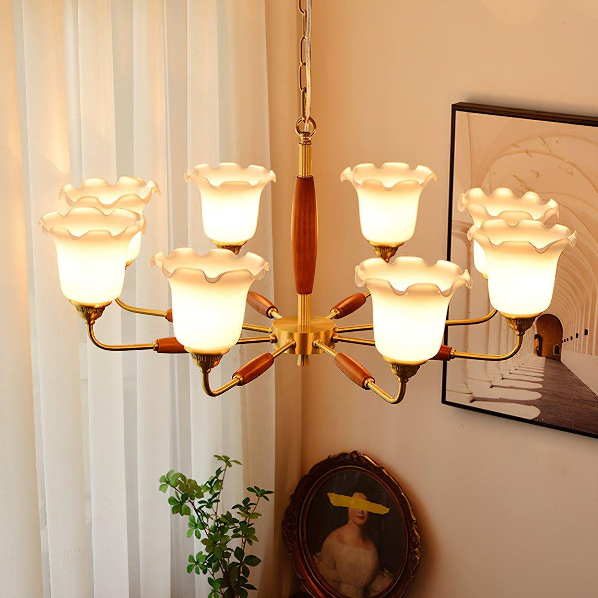 Trumpet Flower Glass Chandelier Chandelier