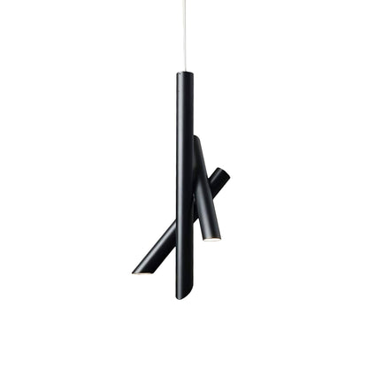 Tubes Pendant Light ? 9.8″ x H 19.6″ / Dia 25cm x H 50cm / Black / Warm Light Pendant light