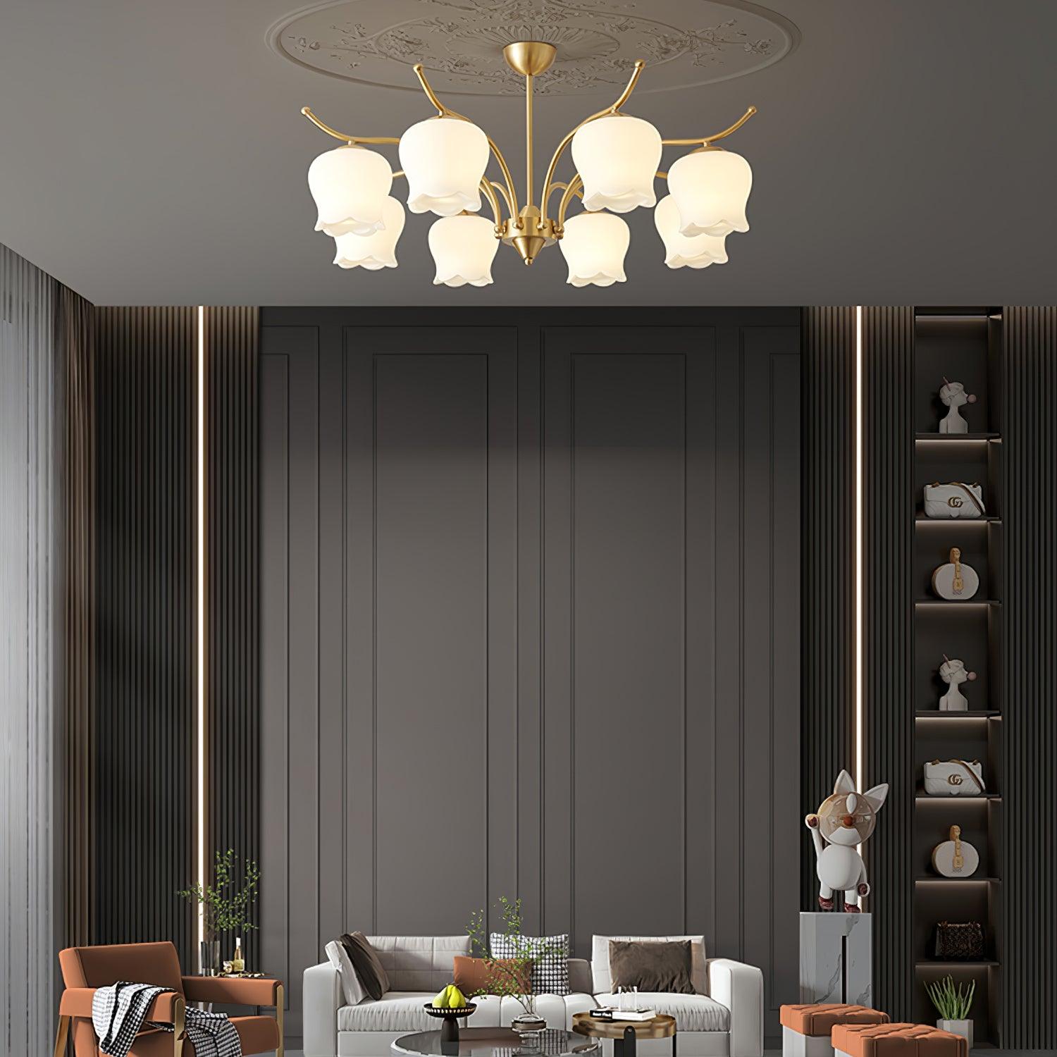 Tulip Brass Chandelier Chandelier