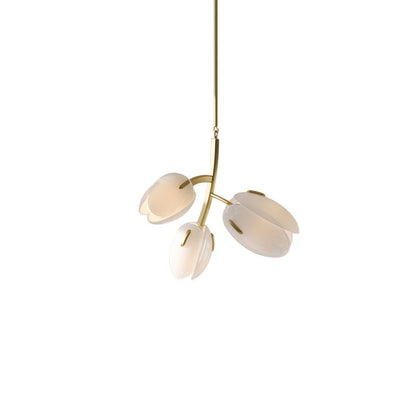 Tulip Bud Chandelier 3 Lamps Dia Dia 11.8″ x H 15.7″ / Gold & Frosted white 1001 Chandelier