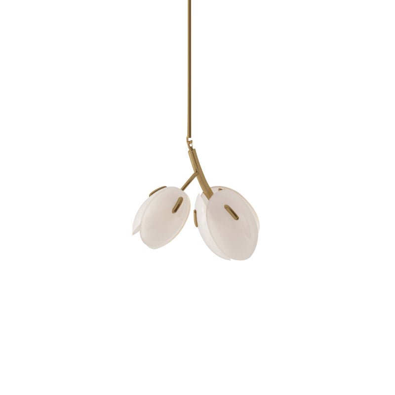 Tulip Bud Chandelier 2 Lamps Dia 13.8″ x H 10.2″ / Gold & Frosted white 1001 Chandelier