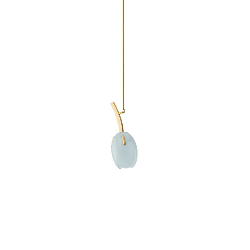 Tulip Bud Chandelier 1 Lamp Dia 4.3″ x H 11.2″ / Gold & Frosted blue 1001 Chandelier