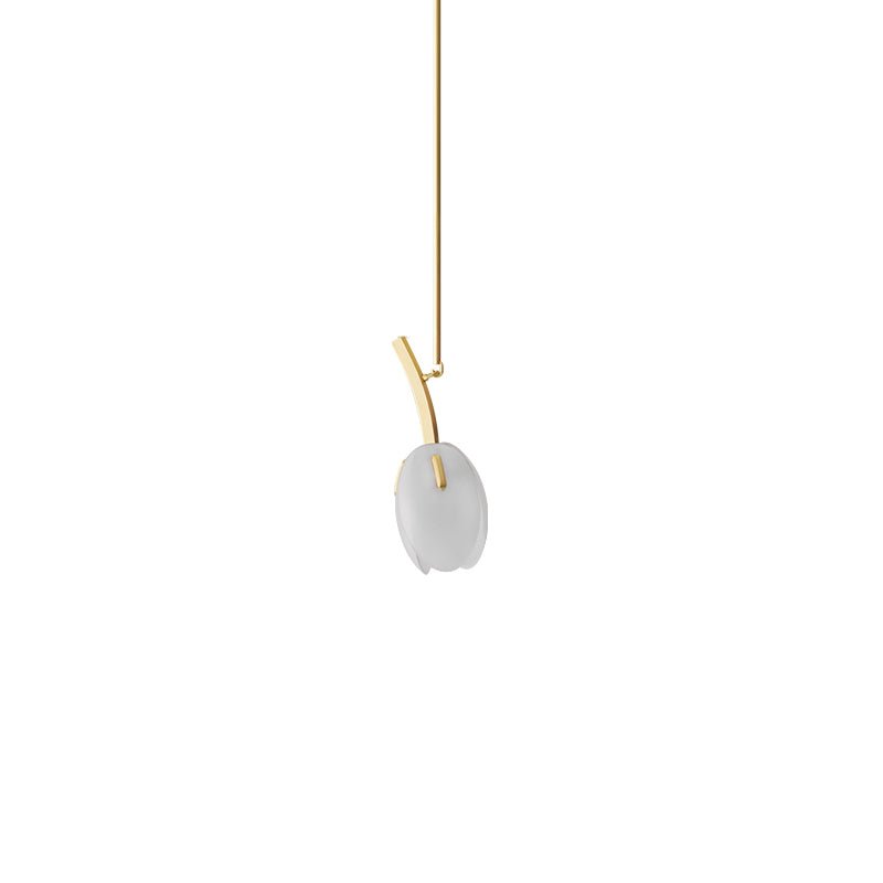Tulip Bud Chandelier 1 Lamp Dia 4.3″ x H 11.2″ / Gold & Frosted white 1001 Chandelier