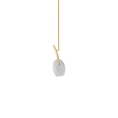 Tulip Bud Chandelier 1 Lamp Dia 4.3″ x H 11.2″ / Gold & Frosted white 1001 Chandelier