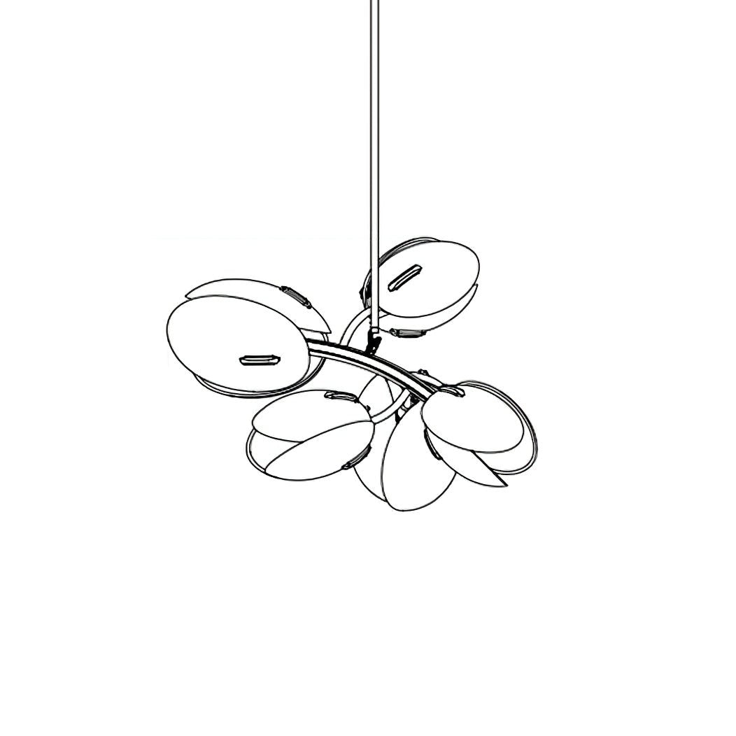 Tulip Bud Chandelier 5 Lamps Dia 23.6″ x H 16.5″ / Gold & Frosted white 1001 Chandelier