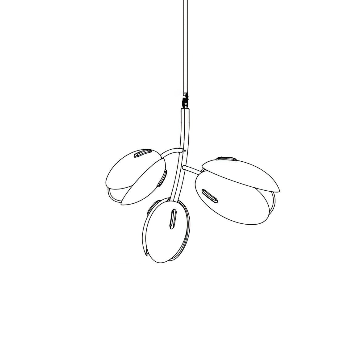 Tulip Bud Chandelier 3 Lamps Dia Dia 11.8″ x H 15.7″ / Gold & Frosted pink 1001 Chandelier