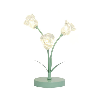 Tulip Flower Table Lamp 3 Heads Dia 5.1″ x H 14.2″ / Dia 13cm x H 36cm / Green / US plug Table lamp