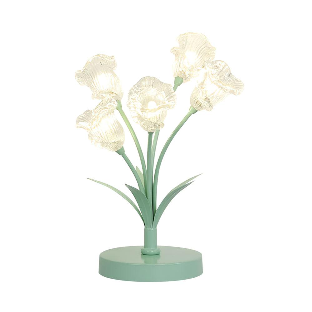 Tulip Flower Table Lamp 5 Heads Dia 5.9″ x H 14.2″ / Dia 15cm x H 36cm / Green / US plug Table lamp