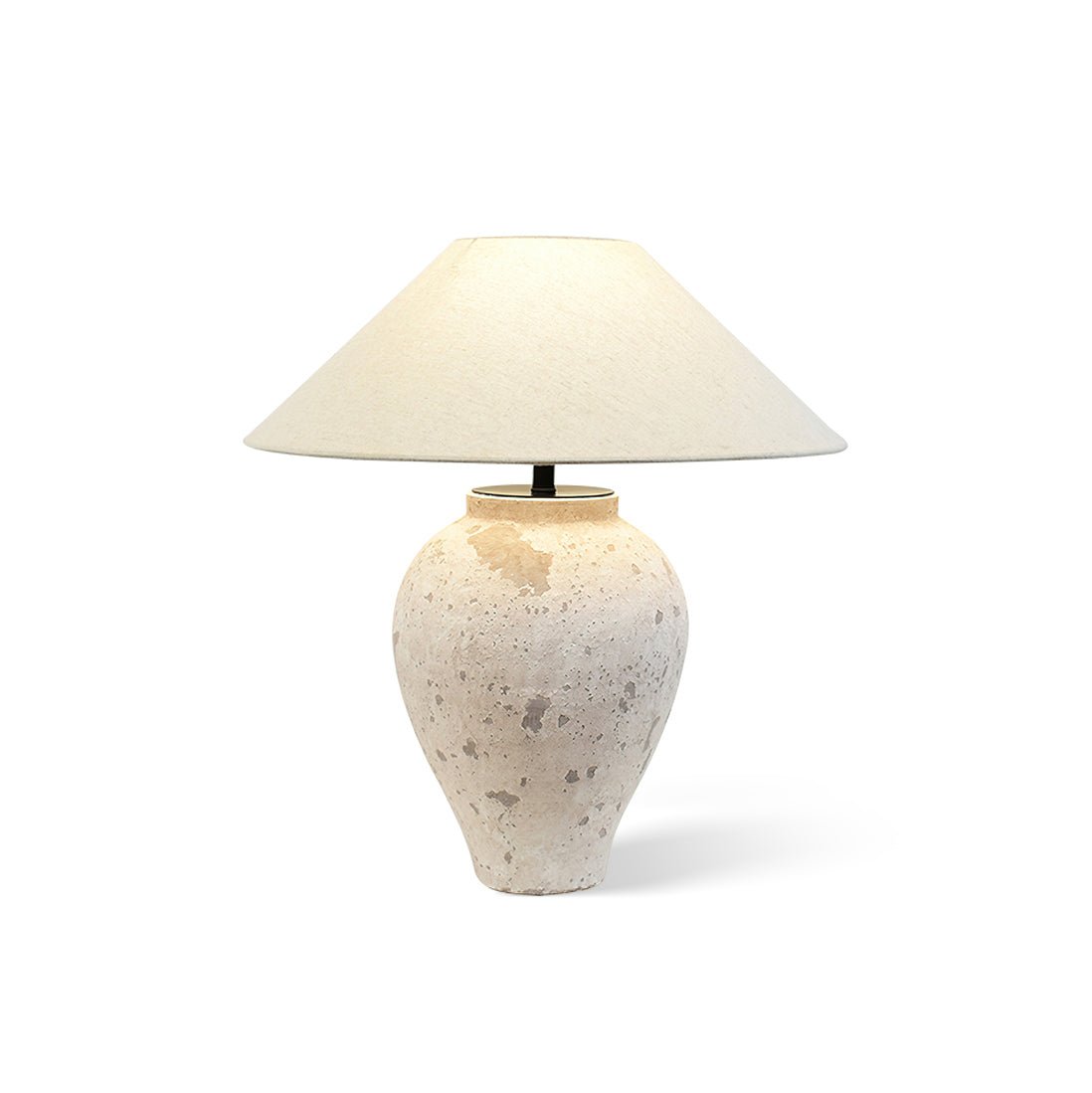Tuscan Stone Table Lamp Dia 17.7″ x H 22″ / Dia 45cm x H 56cm / Beige / US Plug Table lamp