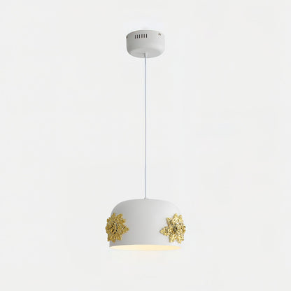 Tuz Pendant Light Dia 11″ x H 5.9″ / Dia 28cm x H 15cm / White & Gold / Warm Light Pendant light
