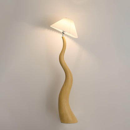 Twisted Pleated Floor Lamp ? 17.7″ x H 64.9″/ Dia 45cm x H 165cm / Wood Color / US plug Floor lamp
