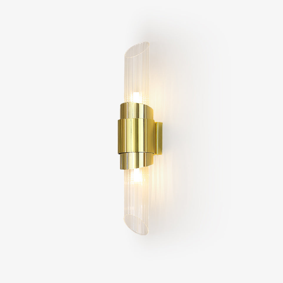 Tycho Small Wall Lamp ? 3.1″ x H 17.7″ / Dia 8cm x H 45cm / Gold + Clear / Warm Light Wall lamp