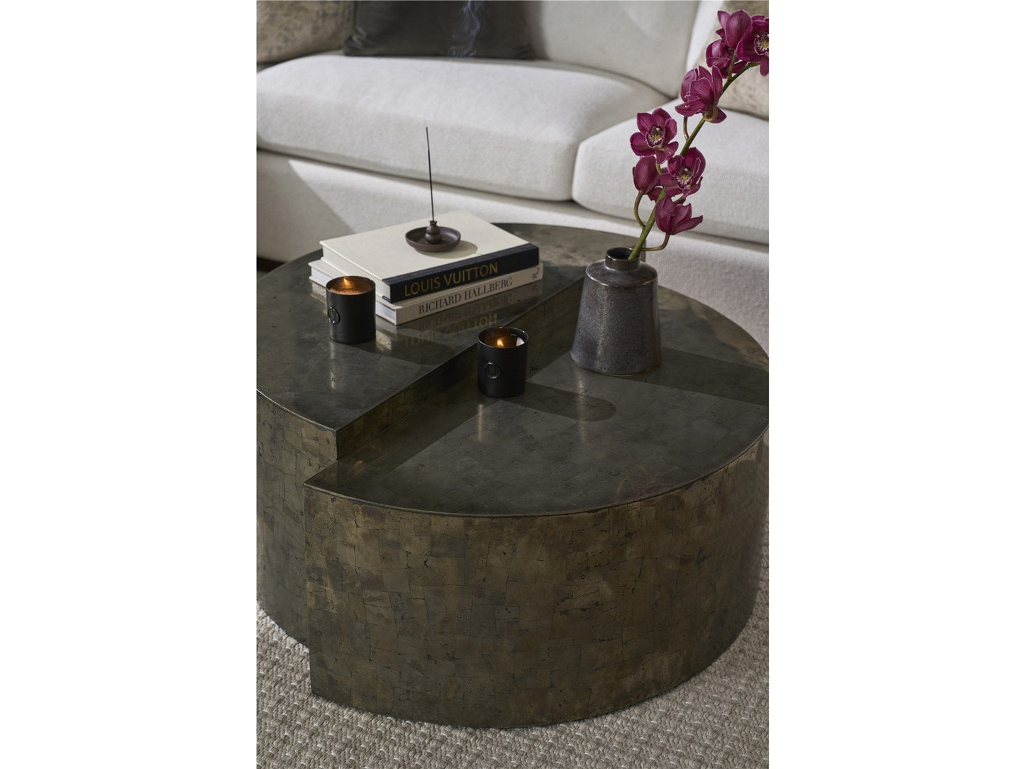 Universal Modern Sable & Desert Cosmo Cocktail Table