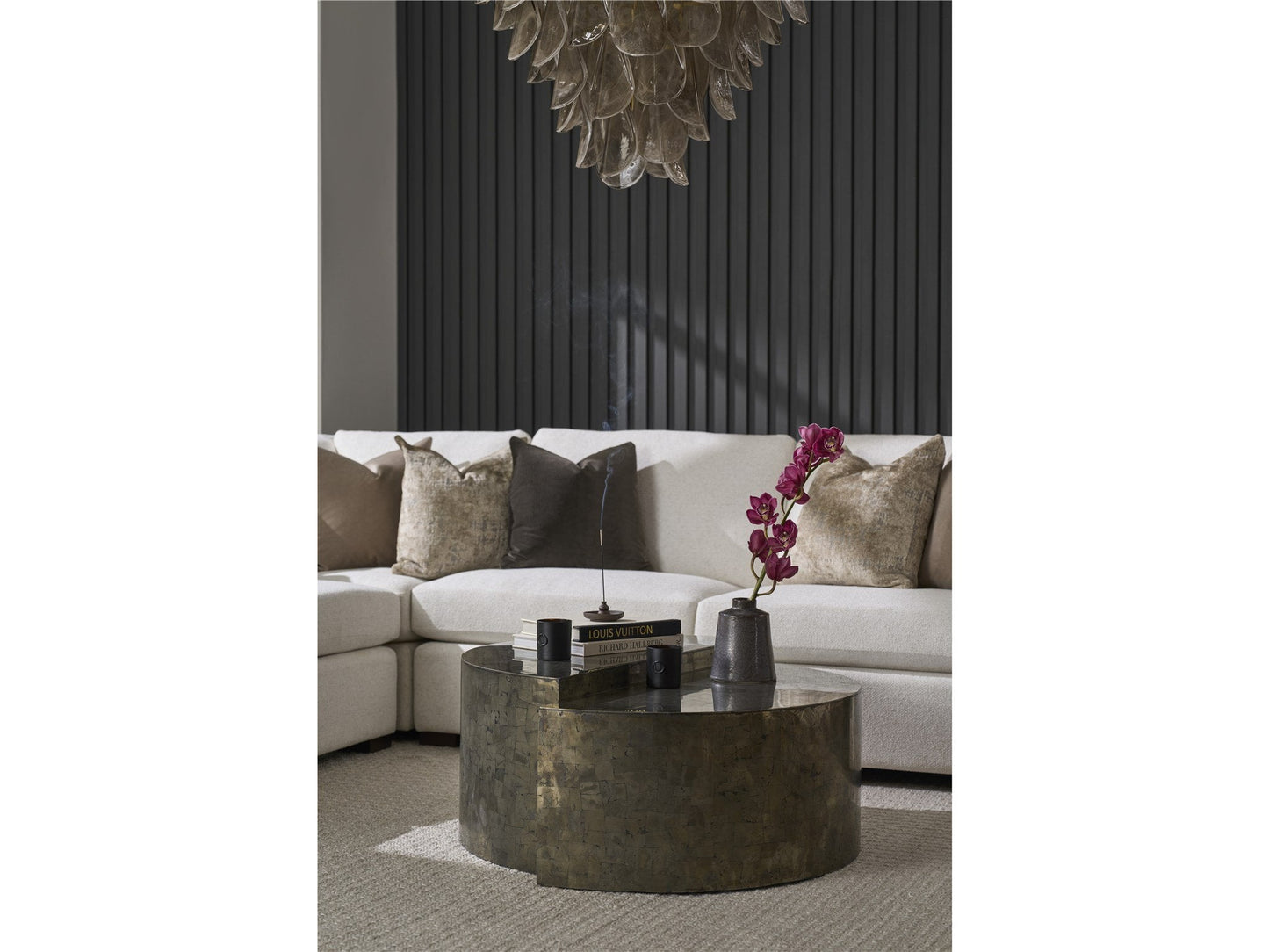 Universal Modern Sable & Desert Cosmo Cocktail Table