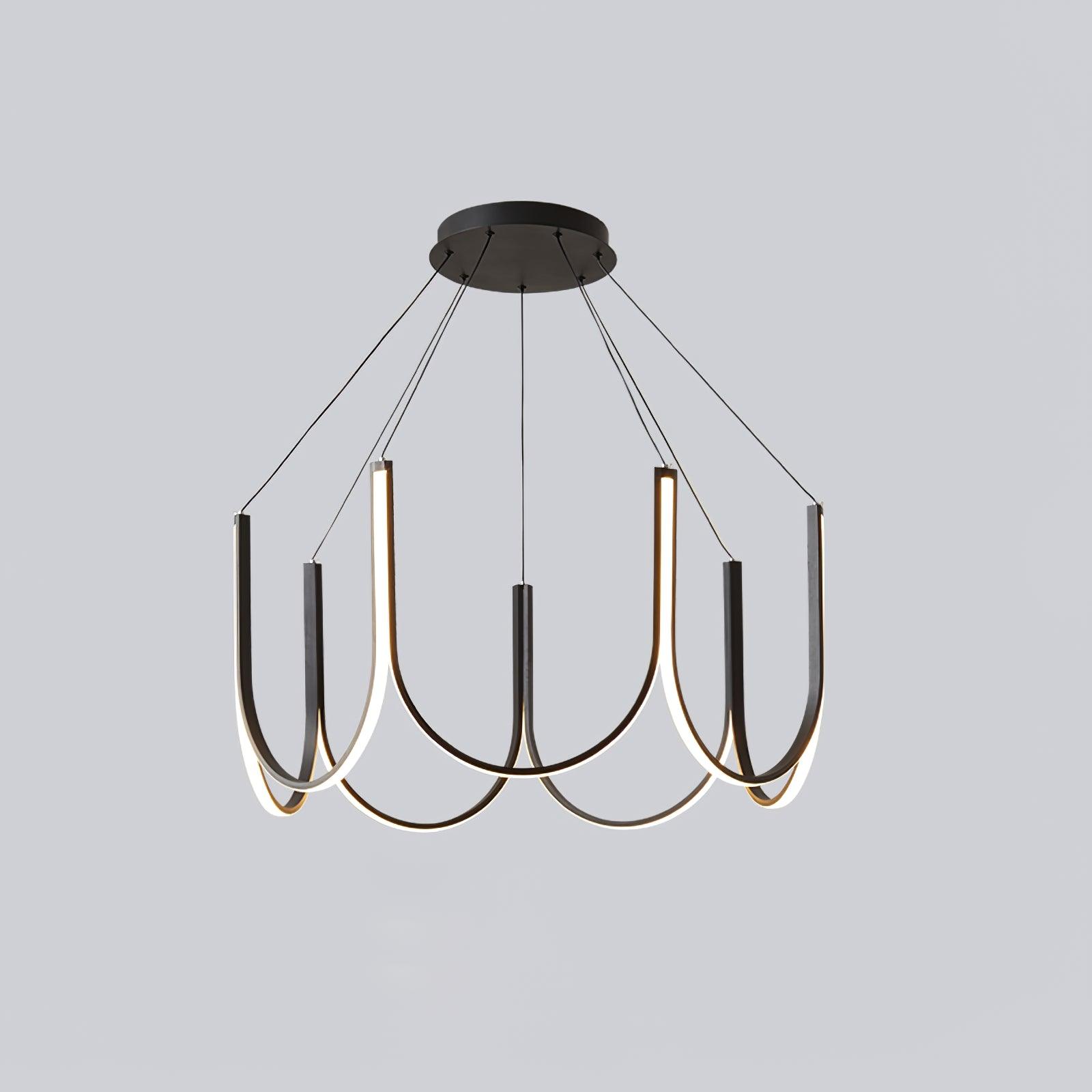 U7 Multi Pendant Light Dia 25.5″ x H 78.7″ / Dia 65cm x H 200cm / Black / Warm light Pendant light