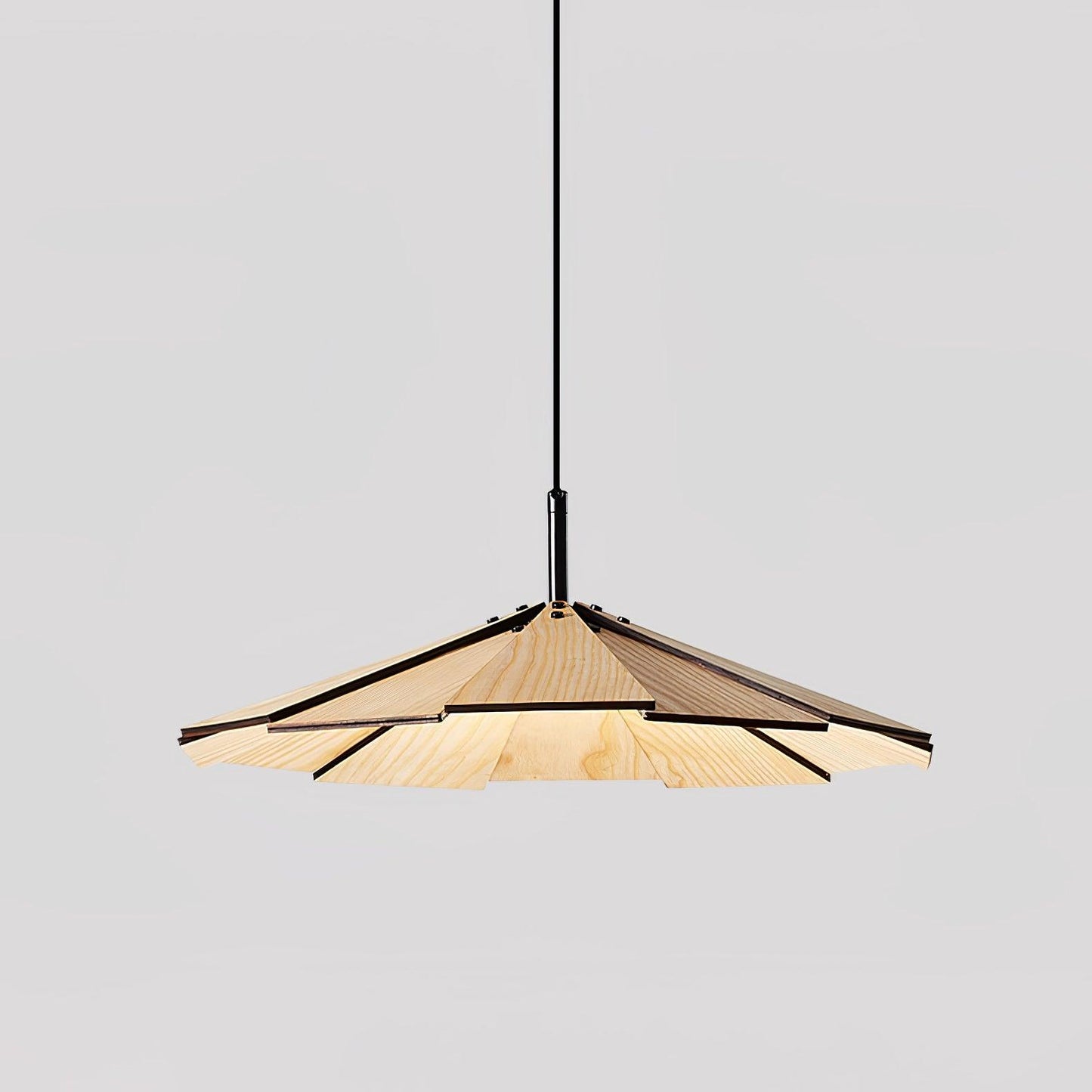Umbrella Wooden Pendant Light Dia 15.7″ x H 59″ / Dia 40cm x H 150cm / Nature Wood / Warm Light Pendant light