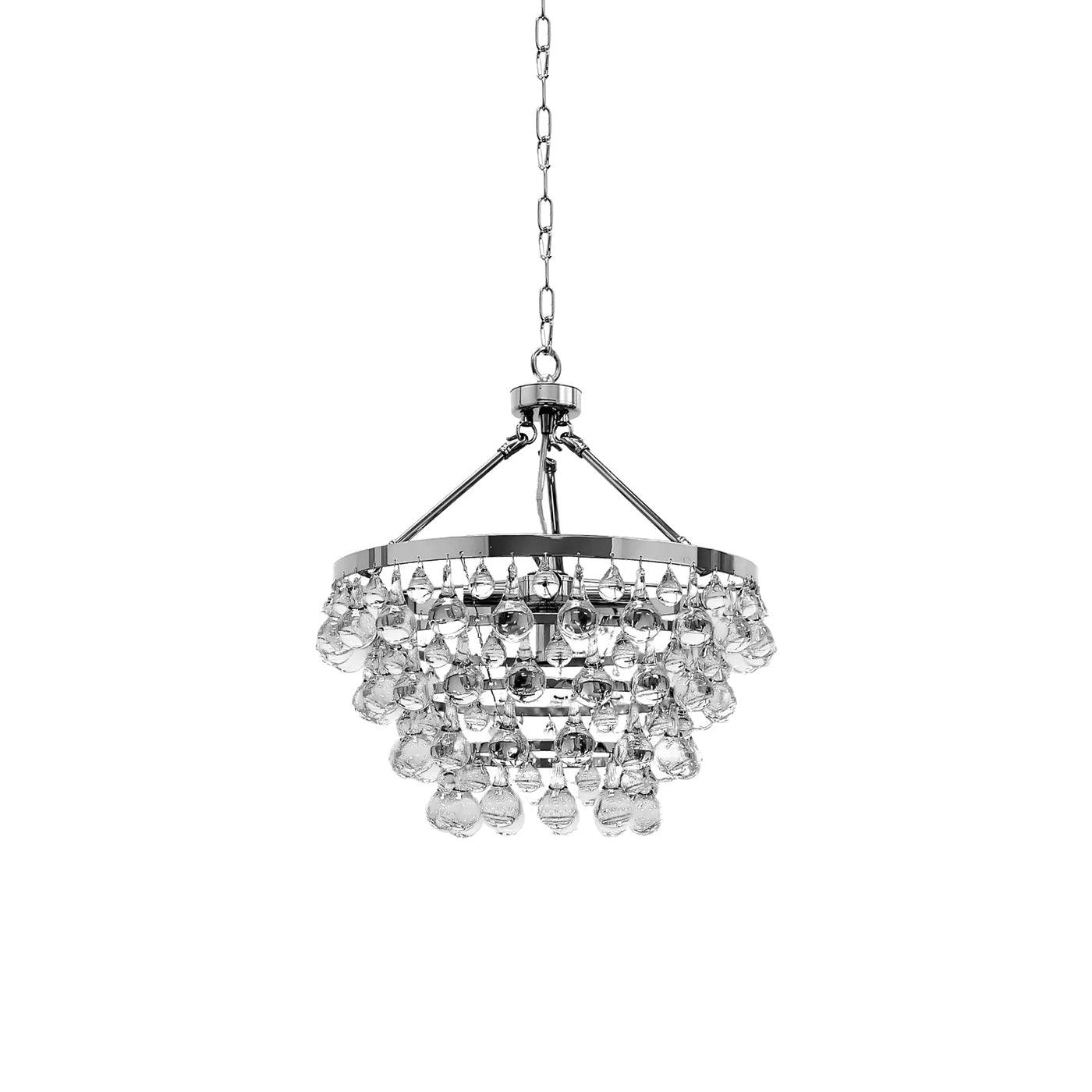 Unique Tiered Crystal Chandelier 6 heads Φ 19.7″ x H 16.5″ / Dia 50cm x H 42cm / Chrome Chandelier