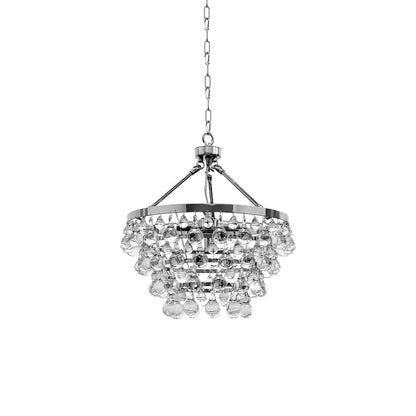 Unique Tiered Crystal Chandelier 6 heads Φ 19.7″ x H 16.5″ / Dia 50cm x H 42cm / Chrome Chandelier