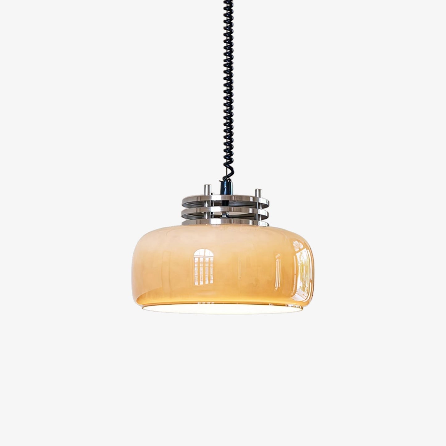 Ebb Pendant Lamp Dia 13.8″ x H 9.4″ / Dia 35cm x H 24cm / Chrome & Light brown Pendant light