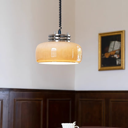 Ebb Pendant Lamp Dia 13.8″ x H 9.4″ / Dia 35cm x H 24cm / Chrome & Light brown Pendant light