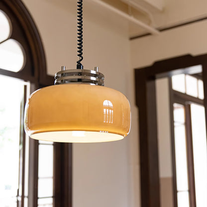 Ebb Pendant Lamp Dia 13.8″ x H 9.4″ / Dia 35cm x H 24cm / Chrome & Light brown Pendant light
