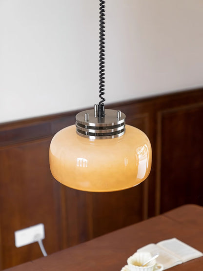 Ebb Pendant Lamp Dia 13.8″ x H 9.4″ / Dia 35cm x H 24cm / Chrome & Light brown Pendant light