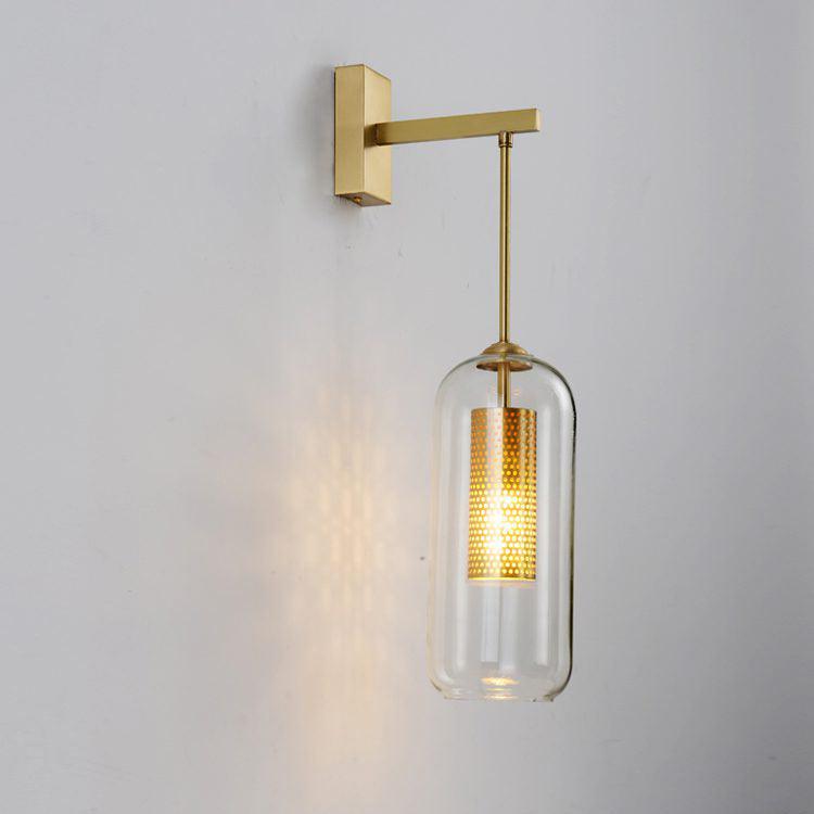 Vadim Glass Wall Lamp ? 9.8″ x H 23.6″ / Dia 25cm x H 60cm / Copper plated Wall lamp