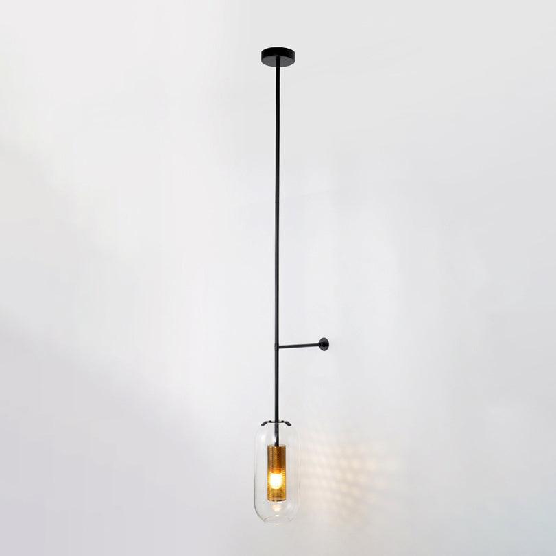 Vadim Wall Lamp L 9.8″ x H 66.9″ / L 25cm x 170cm / Black & Clear Wall lamp