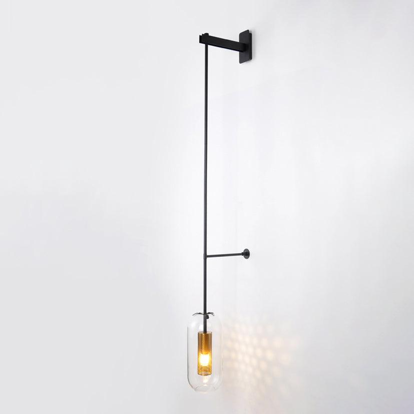 Vadim Wall Lamp L 9.8″ x H 51.2″ / L 25cm x 130cm / Black & Clear Wall lamp