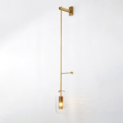 Vadim Wall Lamp L 9.8″ x H 51.2″ / L 25cm x 130cm / Gold & Clear Wall lamp