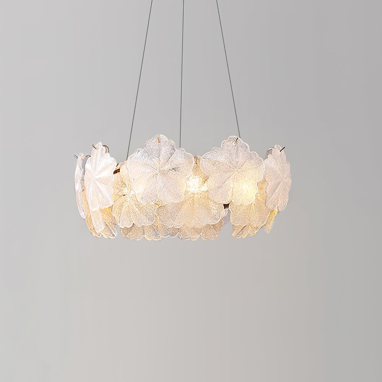 Valery Chandelier ? 19.6″ x H 7.8″ / Dia 50cm x H 20cm / Gold & Opaque Glass Chandelier