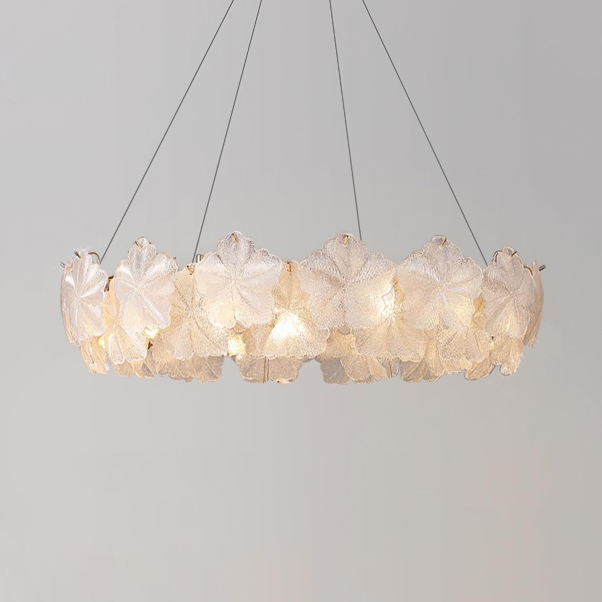 Valery Chandelier ? 33.4″ x H 7.8″ / Dia 85cm x H 20cm / Gold & Opaque Glass Chandelier
