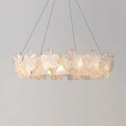 Valery Chandelier ? 33.4″ x H 7.8″ / Dia 85cm x H 20cm / Gold & Opaque Glass Chandelier