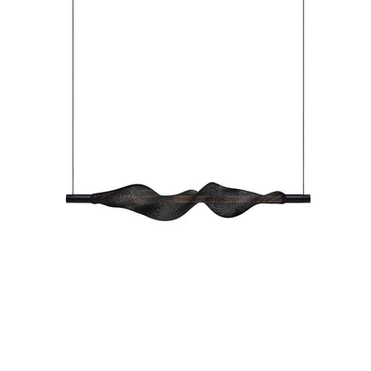 Vapour Pendant Light Horizontal L 38.6″ x H 7.1″ / L 98cm x H 18cm / Black & Black / Warm Light Pendant light