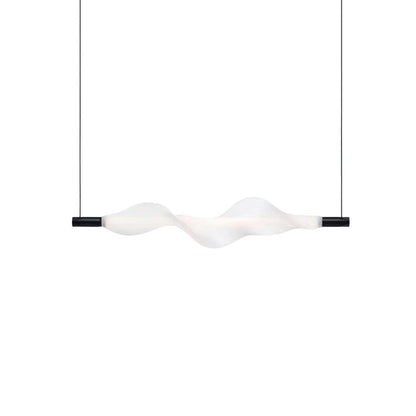 Vapour Pendant Light Horizontal L 38.6″ x H 7.1″ / L 98cm x H 18cm / White & Black / Warm Light Pendant light
