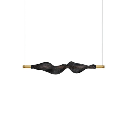 Vapour Pendant Light Horizontal L 38.6″ x H 7.1″ / L 98cm x H 18cm / Black & Gold / Warm Light Pendant light