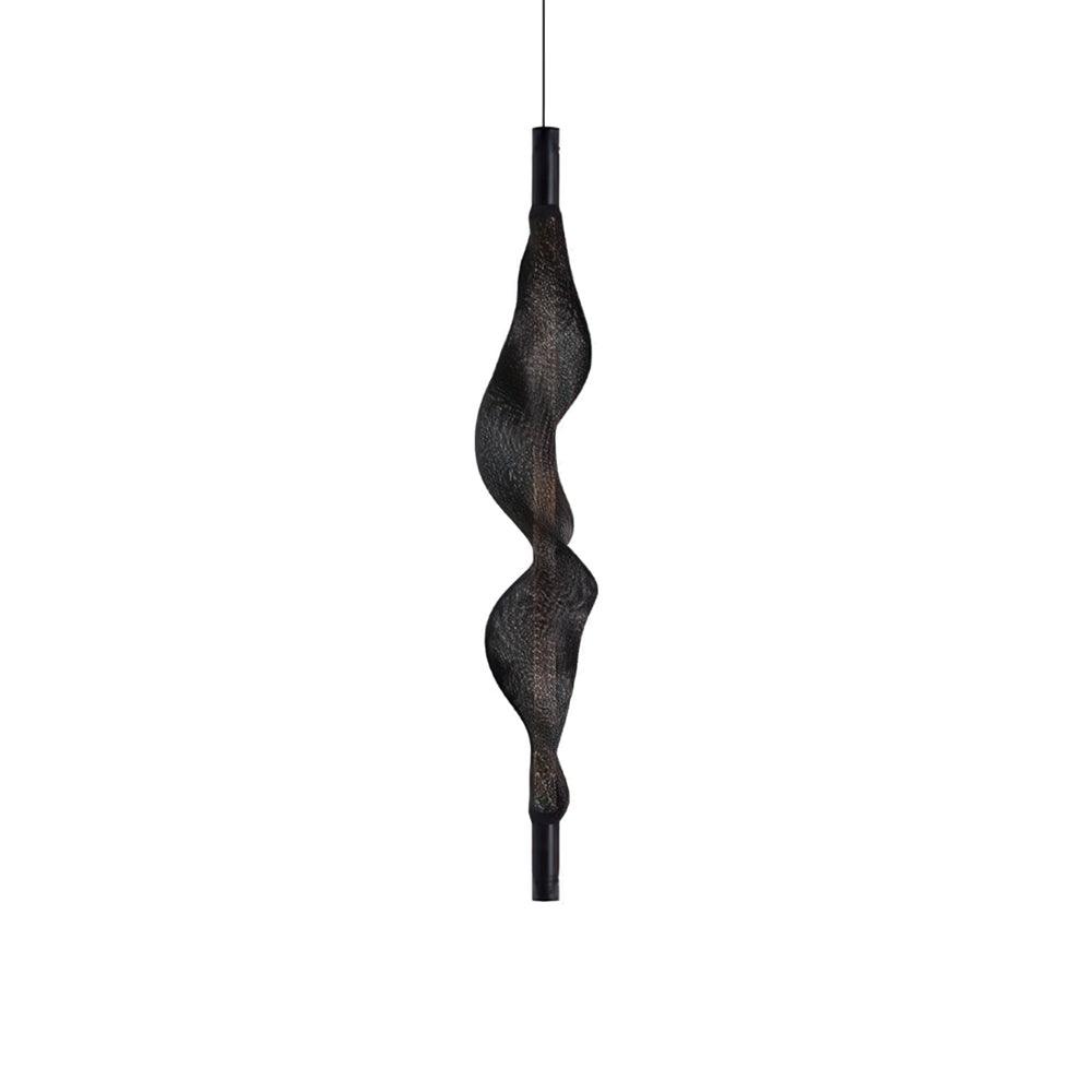 Vapour Pendant Light Vertical L 7.1″ x H 38.6″ / L 18cm x H 98cm / Black & Black / Warm Light Pendant light
