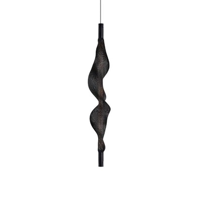 Vapour Pendant Light Vertical L 7.1″ x H 38.6″ / L 18cm x H 98cm / Black & Black / Warm Light Pendant light